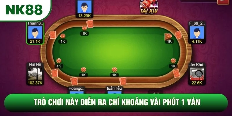 Trò chơi này diễn ra chỉ khoảng vài phút 1 ván Trò chơi này diễn ra chỉ khoảng vài phút 1 ván