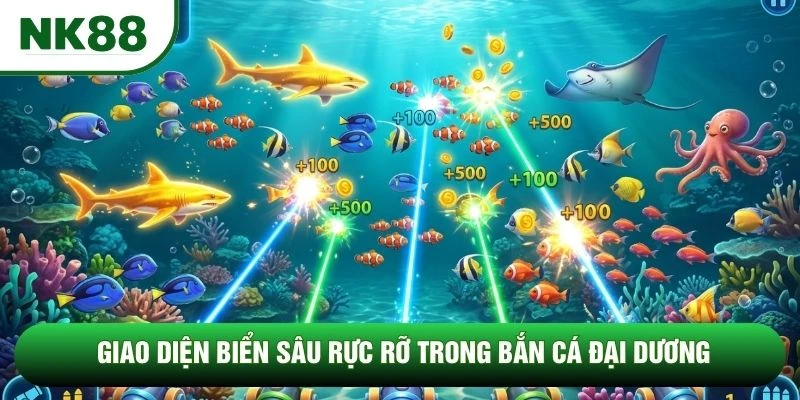 Giao diện biển sâu rực rỡ trong bắn cá đại dương Giao diện biển sâu rực rỡ trong bắn cá đại dương