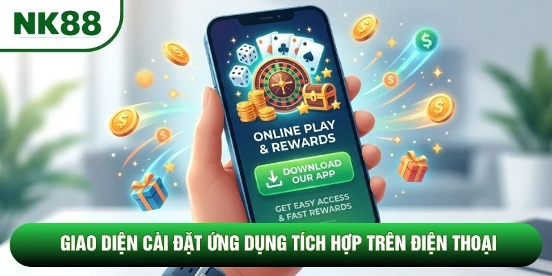 Giao diện cài đặt ứng dụng tích hợp trên điện thoại
