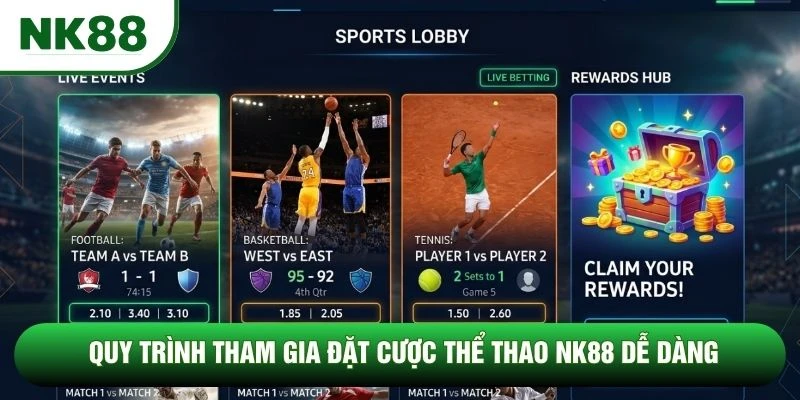 Quy trình tham gia đặt cược thể thao NK88 dễ dàng