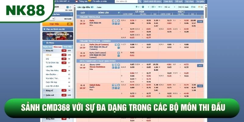 Sảnh CMD368 với sự đa dạng trong các bộ môn thi đấu